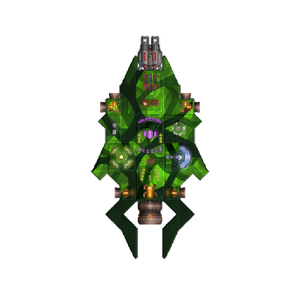 a small ship with paintjob looking like green branches by crazykippy08